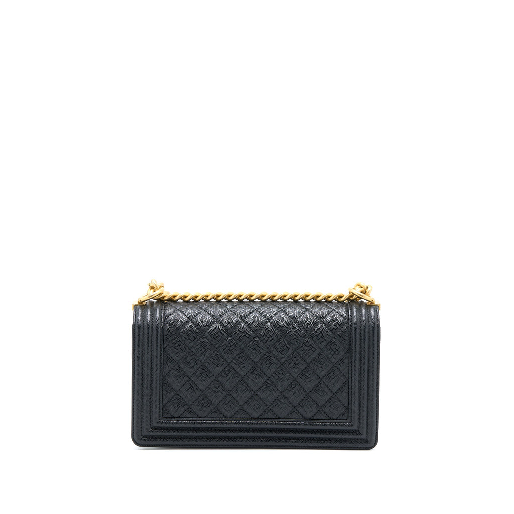 CHANEL MEDIUM BOY BAG CAVIAR BLACK GHW