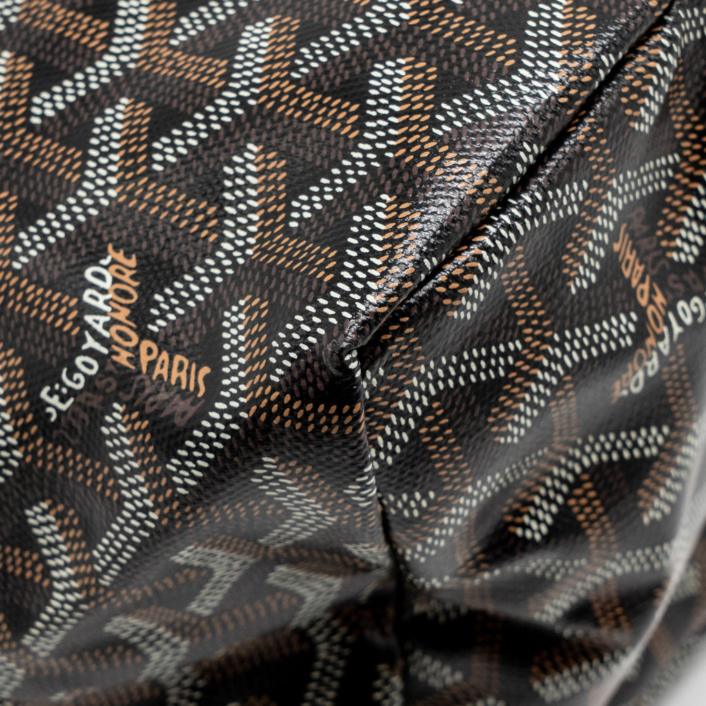 GOYARD SAINT LOUIS PM TOTE BAG GOYARDLINE CANVAS BLACK SHW