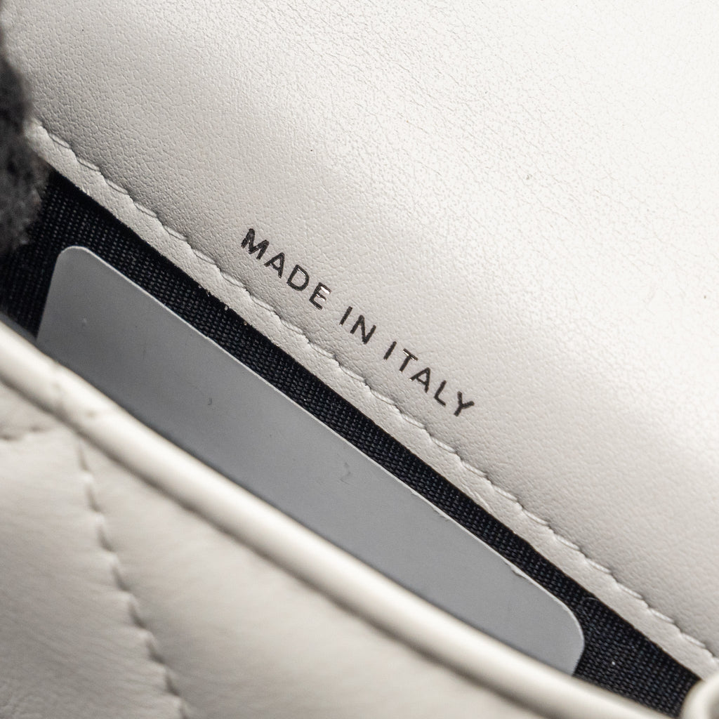 CHANEL VERTICAL 19 PHONE CASE LAMBSKIN WHITE WITH BLACK HARDWARE