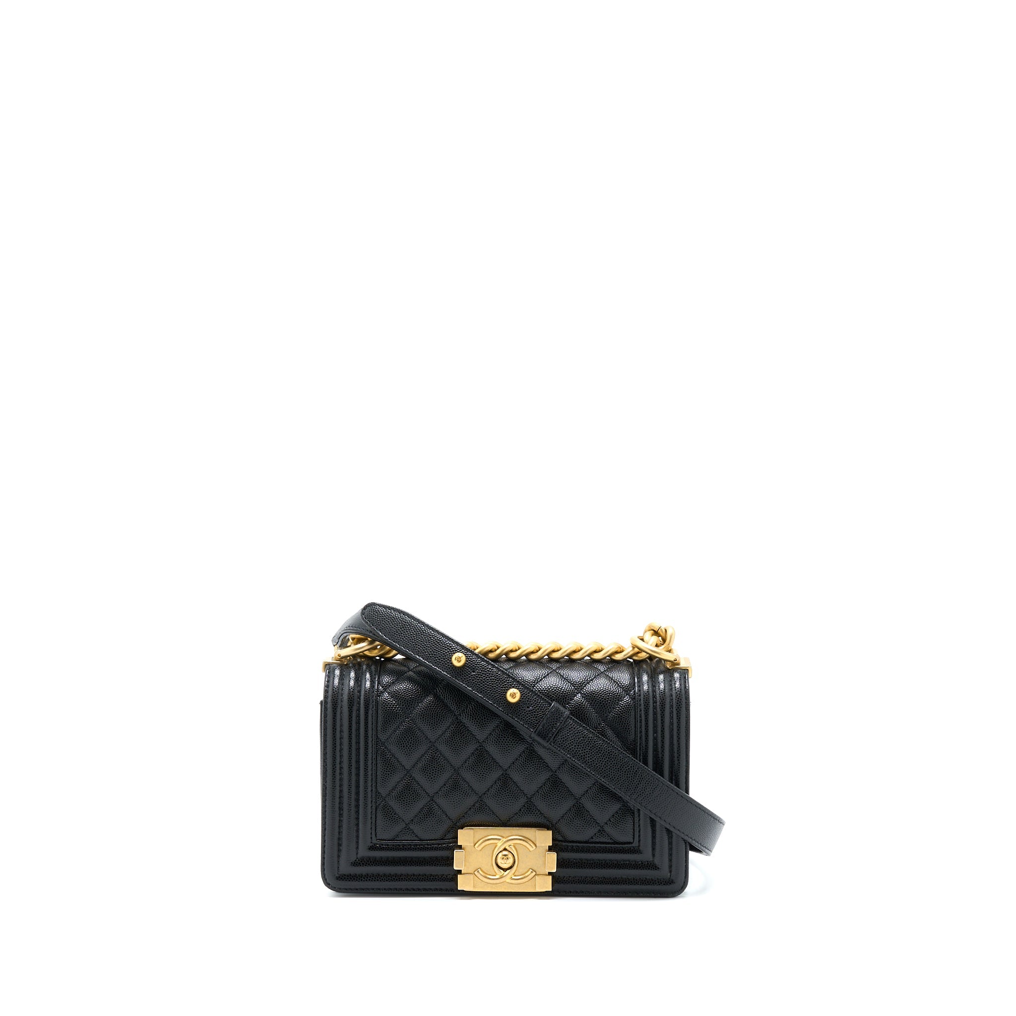 CHANEL SMALL BOY BAG CAVIAR BLACK GHW