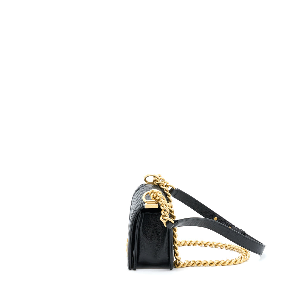 CHANEL SMALL BOY BAG CAVIAR BLACK GHW