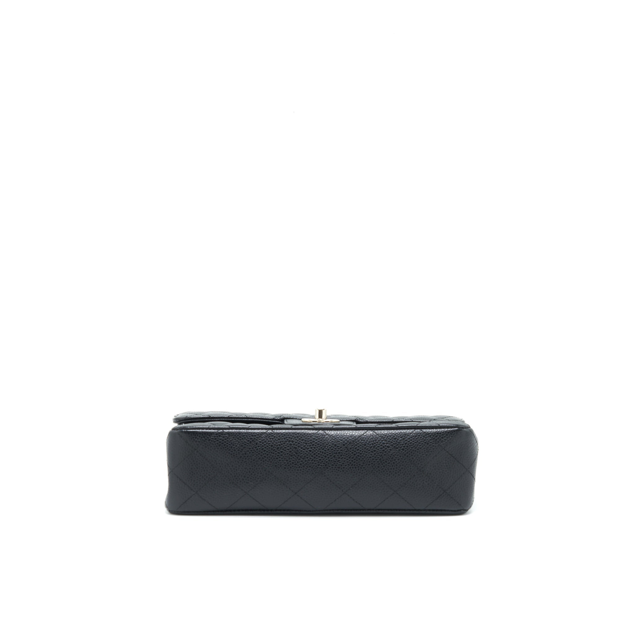 CHANEL SMALL CLASSIC DOUBLE FLAP BAG BLACK CAVIAR SHW