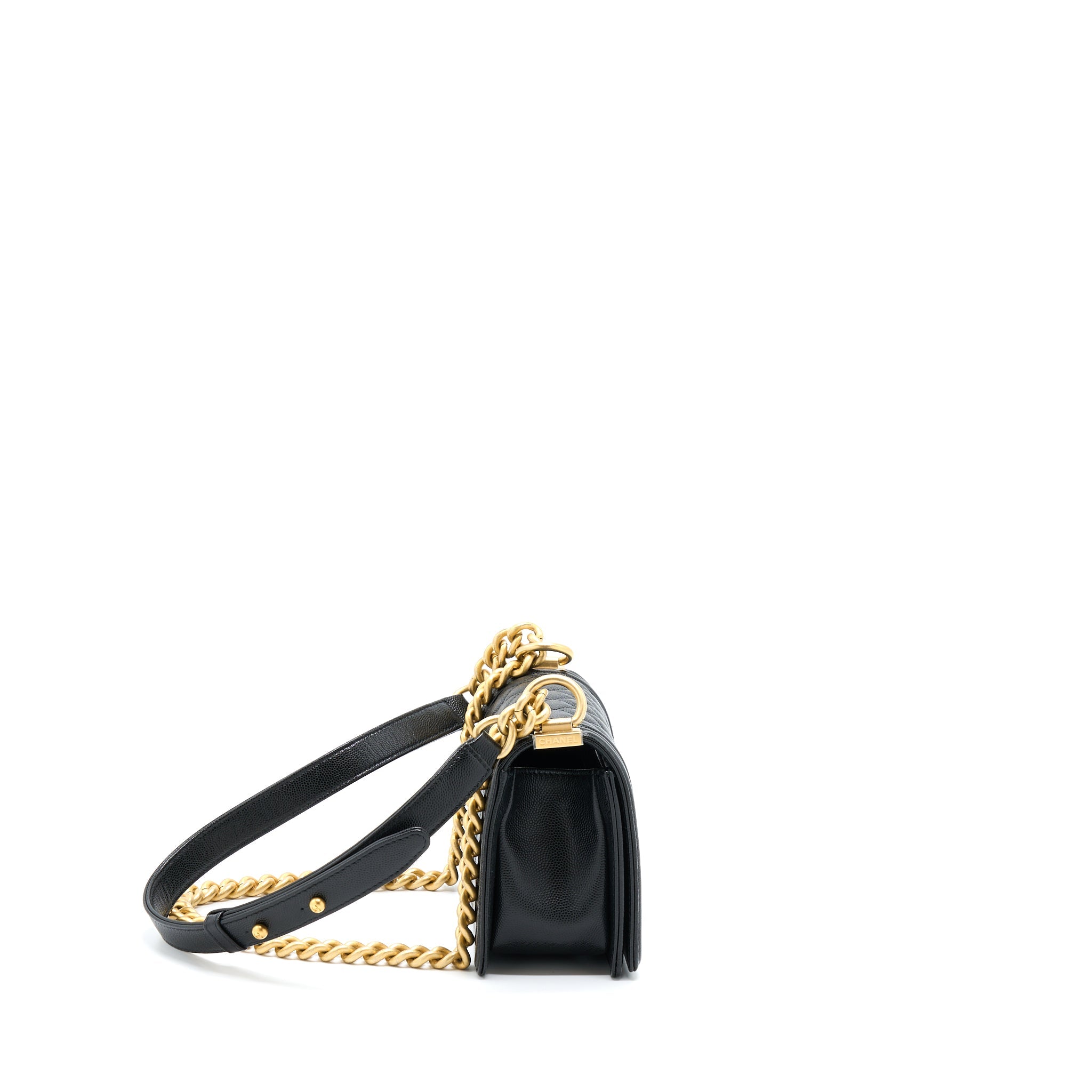 CHANEL SMALL BOY BAG CAVIAR BLACK GHW