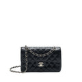 CHANEL SMALL CLASSIC DOUBLE FLAP BAG BLACK CAVIAR SHW