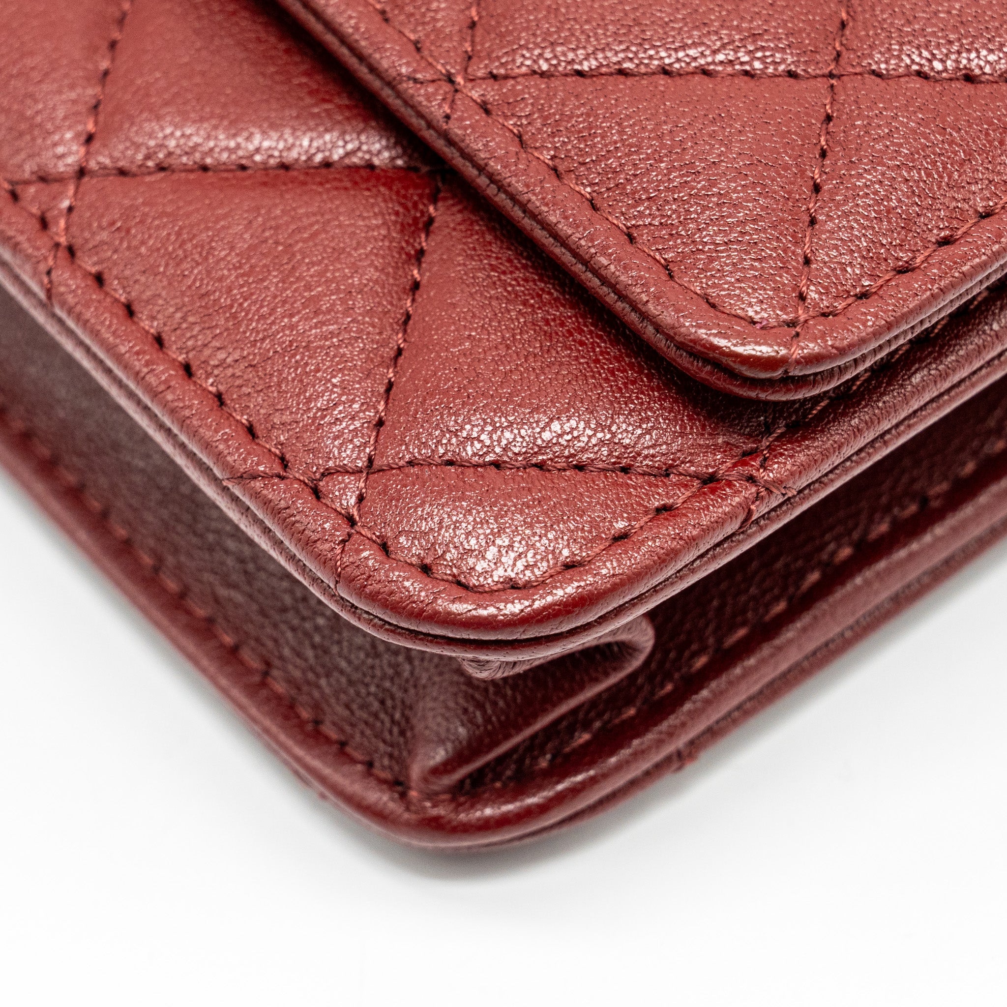 CHANEL WALLET ON CHAIN LAMBSKIN BURGUNDY GHW