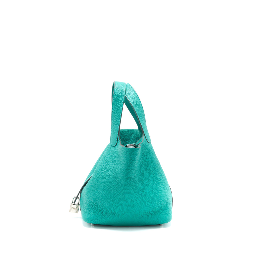 HERMES PICOTIN 18 LOCK BAG CLEMENCE VERT VERTIGO SHW