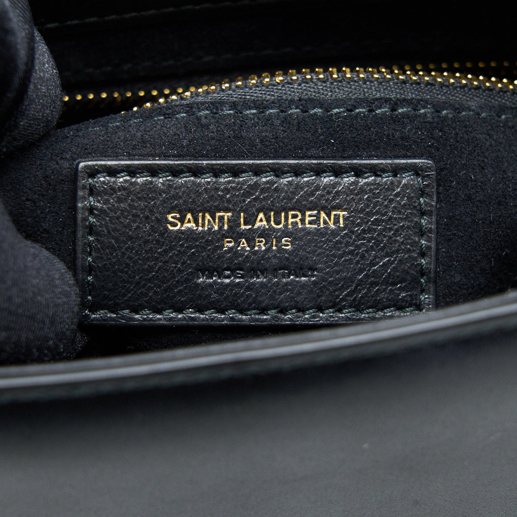 SAINT LAURENT LE 5 A 7 SMOOTH CALFSKIN BLACK BRUSHED GHW