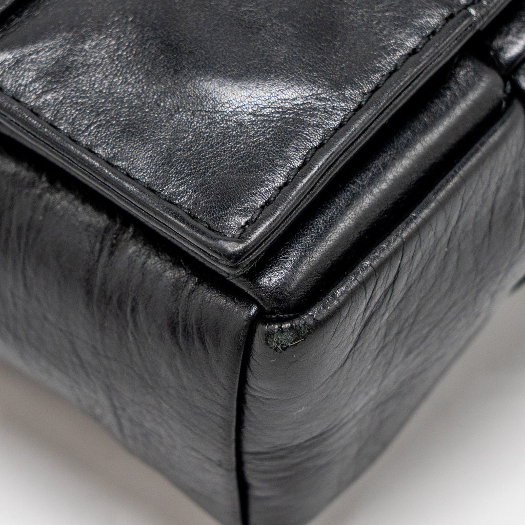 BOTTEGA VENETA CASSETTE BAG AGED CALFSKIN BLACK SHW