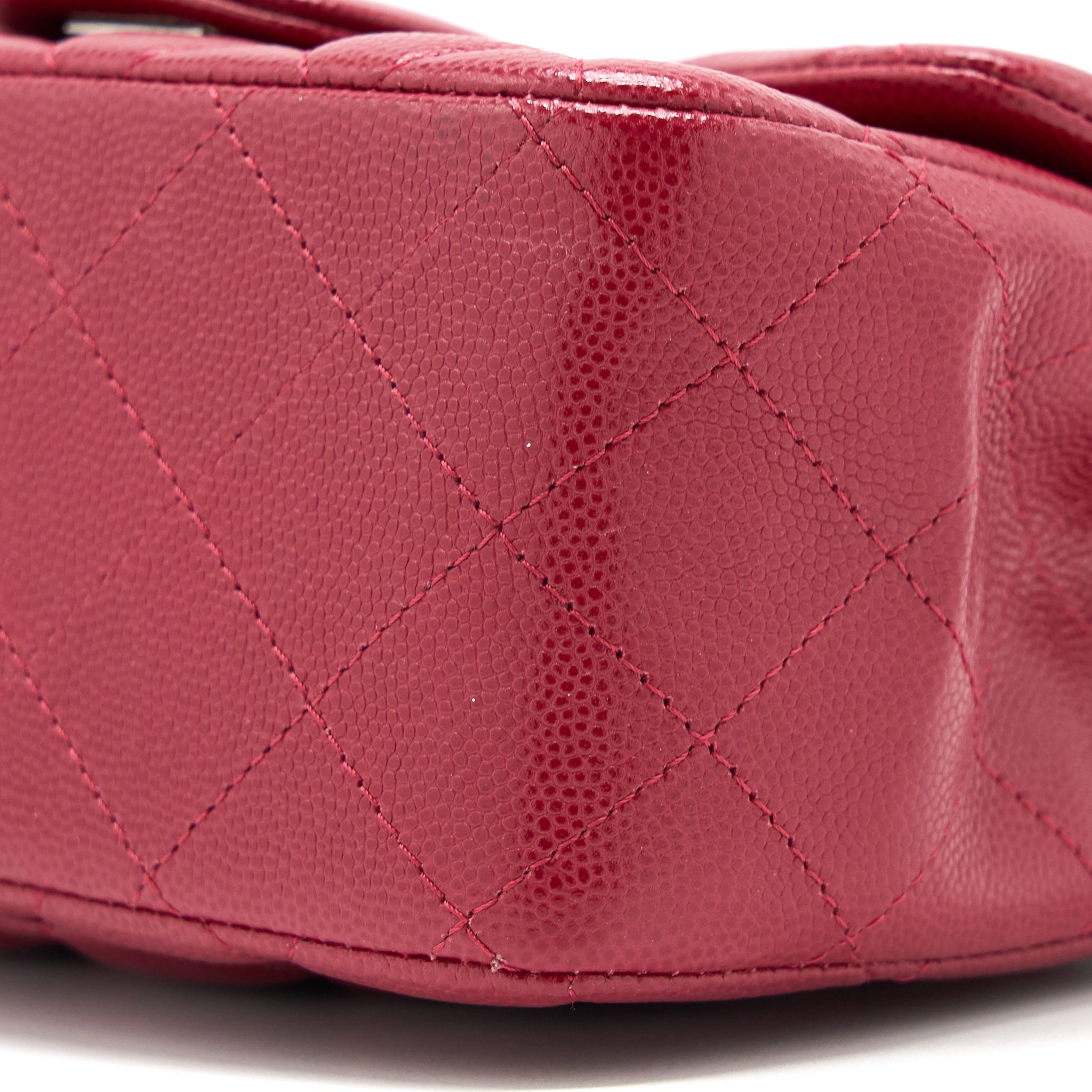 CHANEL 18B MINI SQUARE CAVIAR RED SHW
