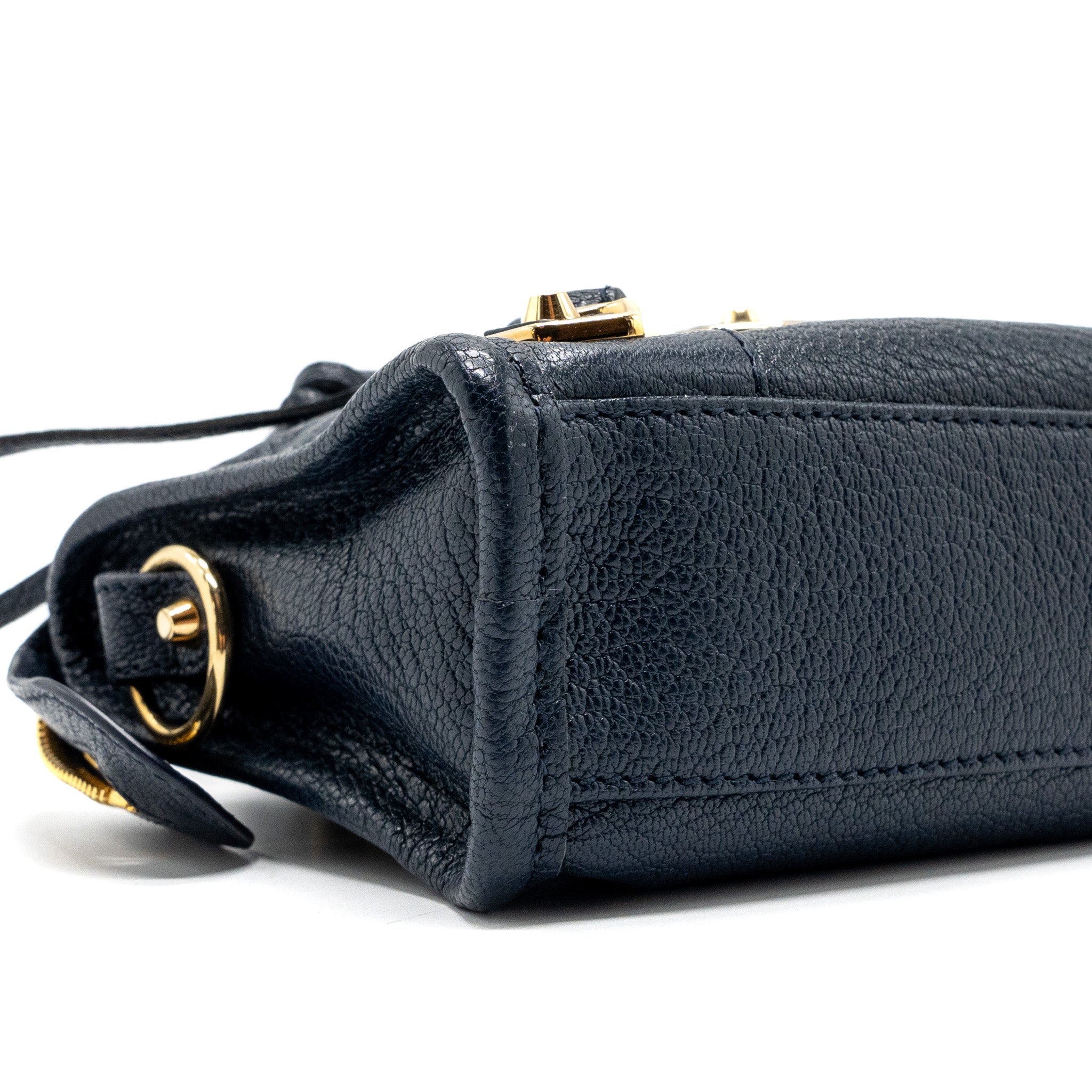 BALENCIAGA NANO CITY BAG NAVY GHW