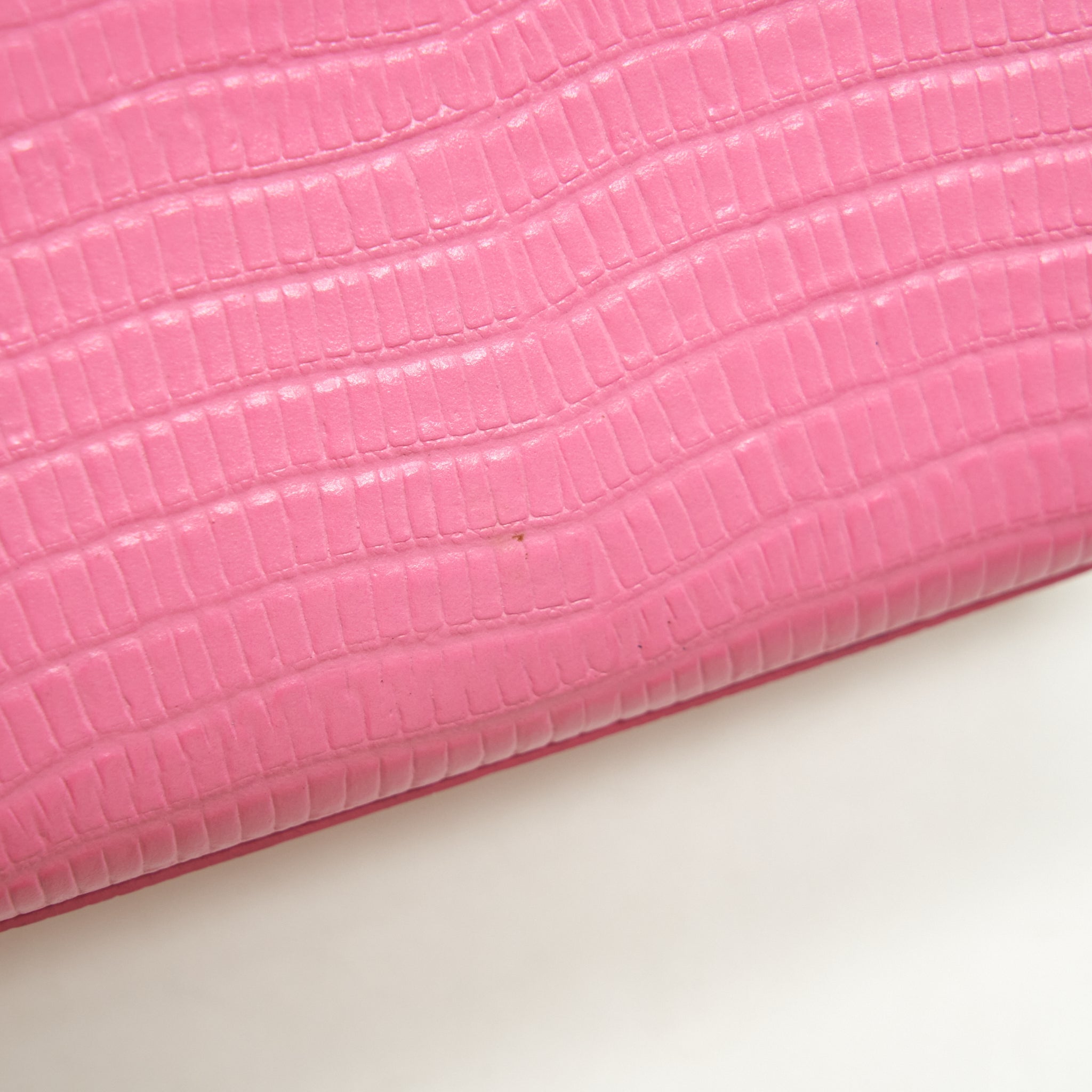 SAINT LAURENT / YSL MINI KATE TASSEL EMBOSSED CALFSKIN PINK SHW