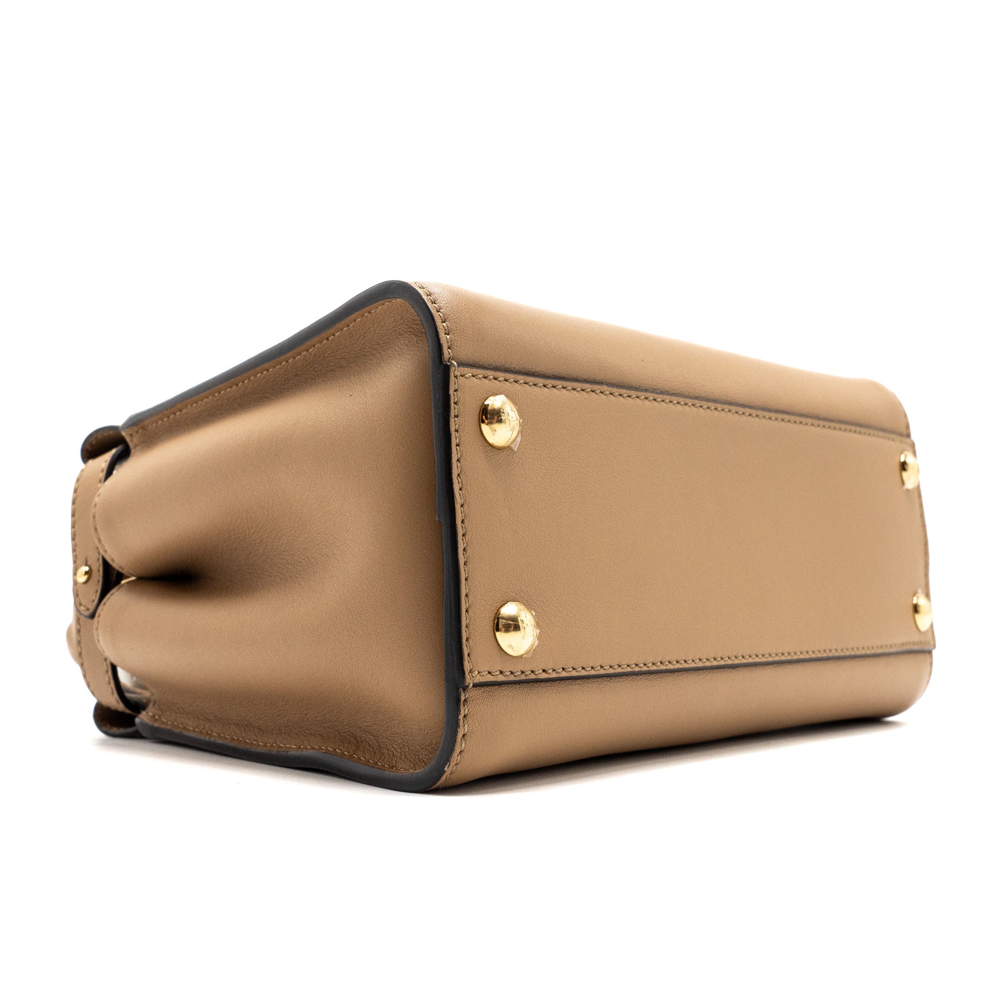 FENDI MINI PEEKABOO CALFSKIN BEIGE GHW