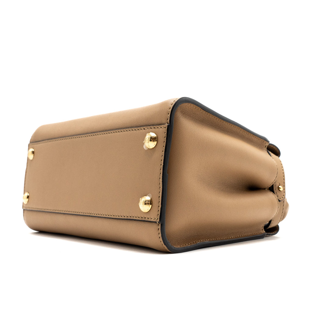 FENDI MINI PEEKABOO CALFSKIN BEIGE GHW