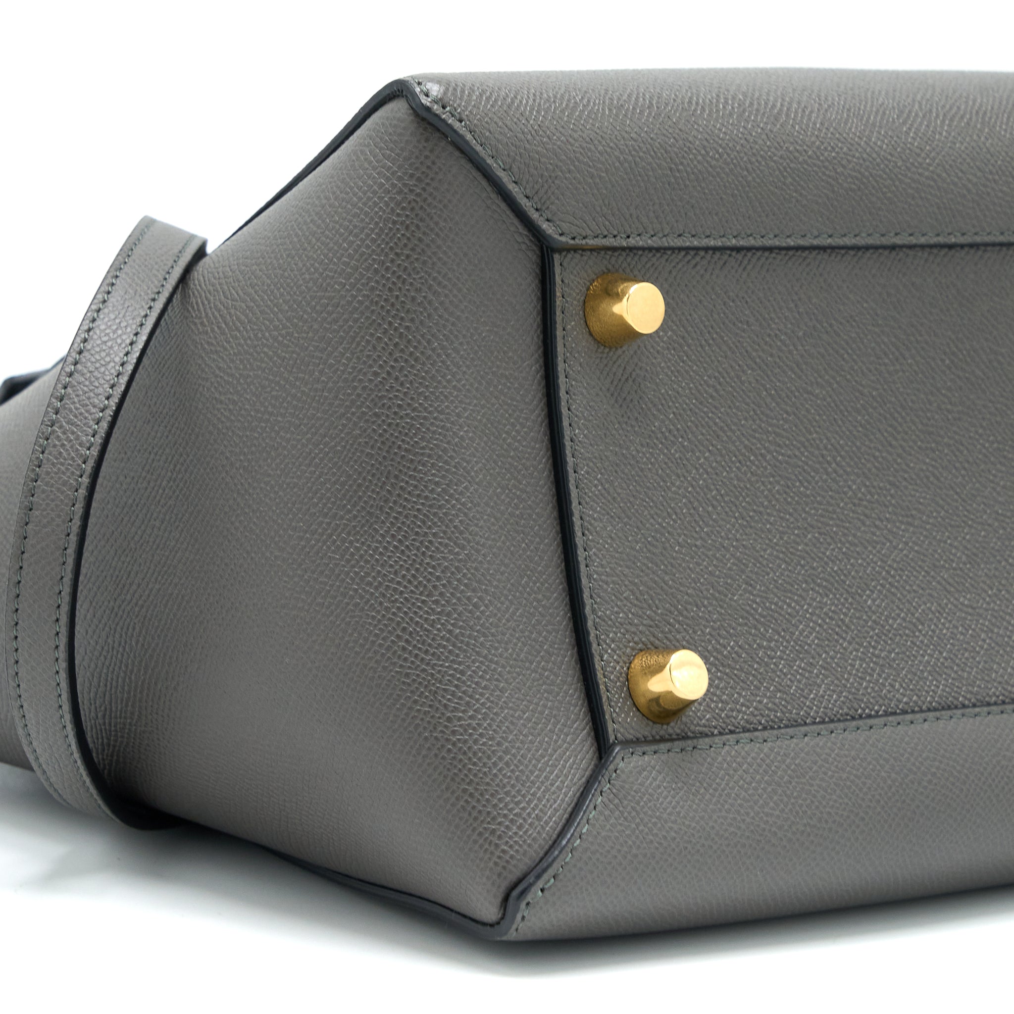 CELINE MINI BELT BAG GRAINED CALFSKIN GREY GHW