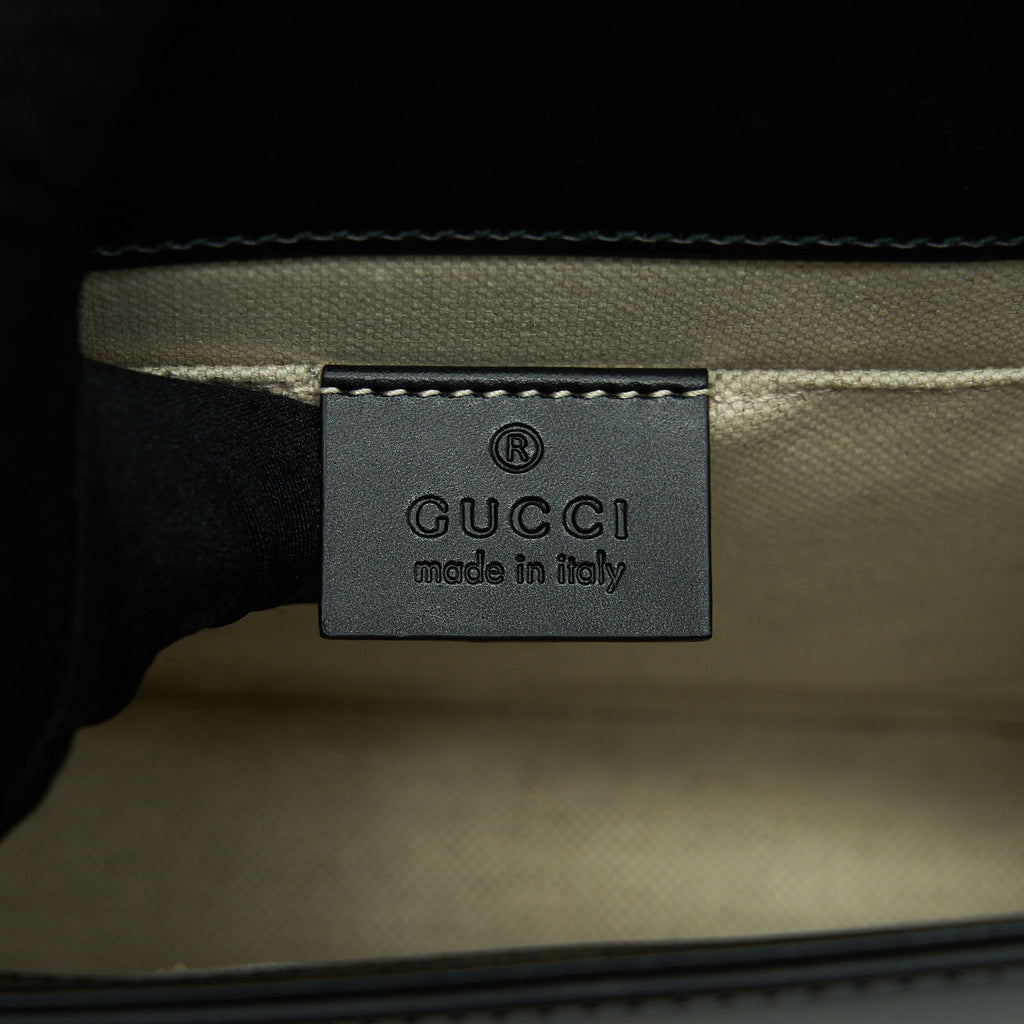 GUCCI GG FLAP BAG BOX CALFSKIN BLACK GHW