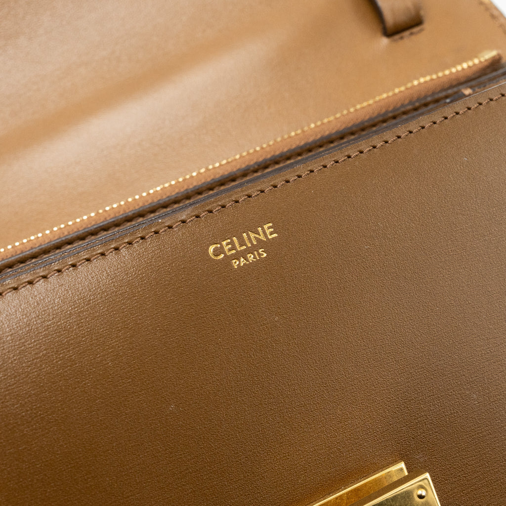 CELINE MEDIUM CLASSIC BOX BAG CALFSKIN CAMEL GHW