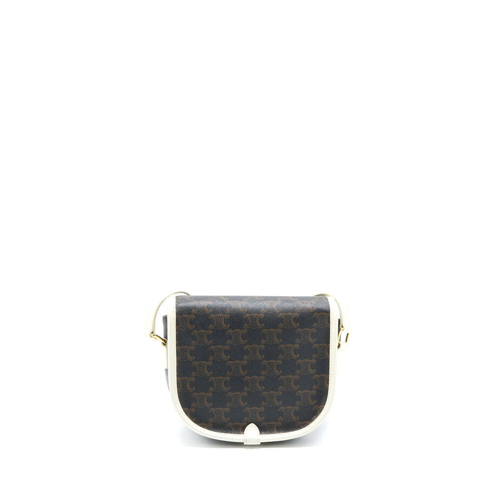 CELINE MEDIUM FOLCO BAG TRIOMPHE CANVAS/WHITE LGHW
