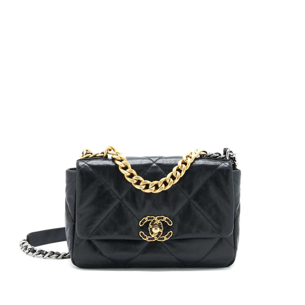 CHANEL SMALL 19 BAG BLACK GHW