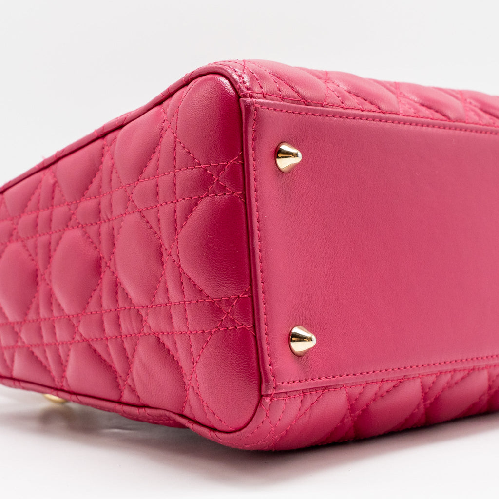 DIOR MEDIUM LADY DIOR LAMBSKIN PINK GHW