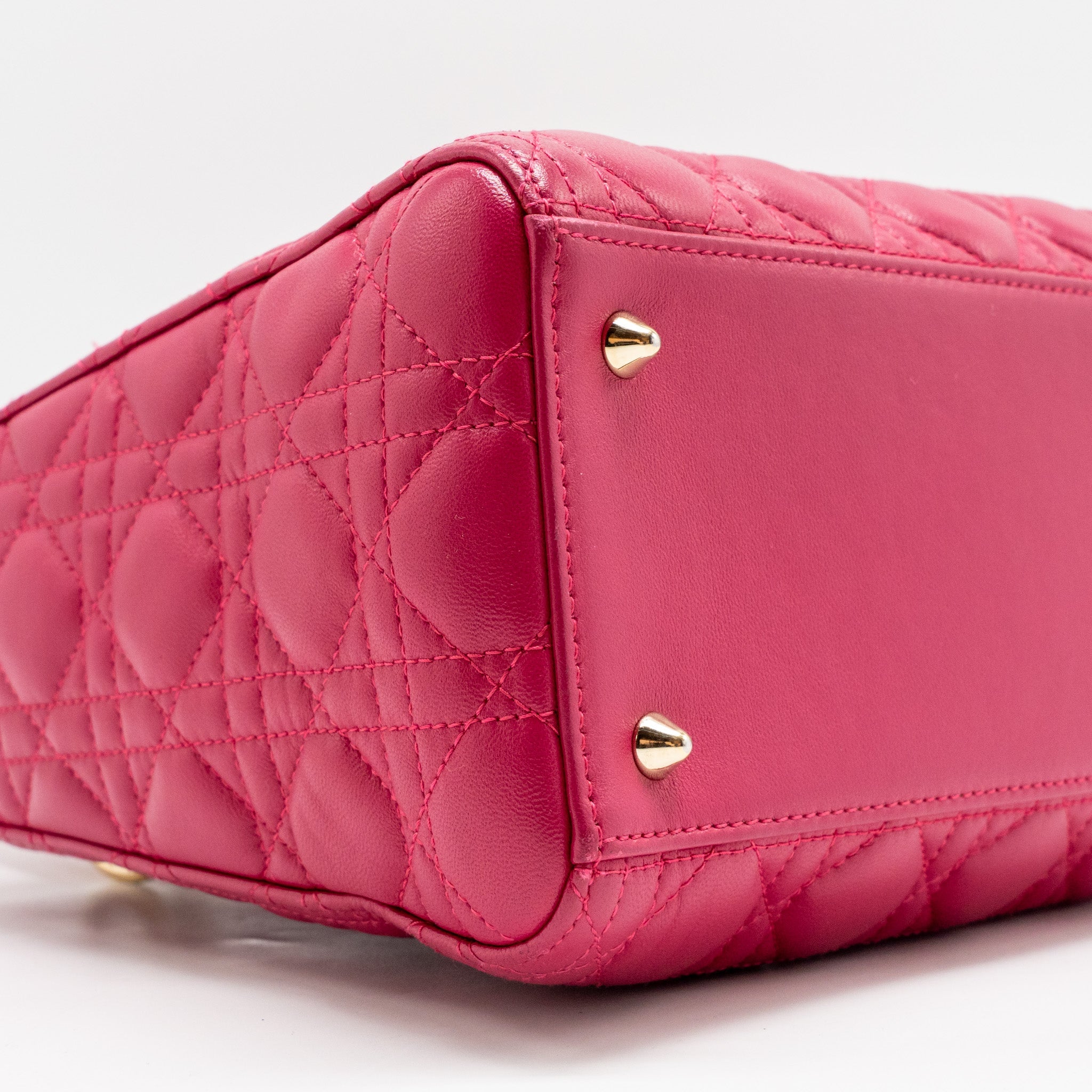 DIOR MEDIUM LADY DIOR LAMBSKIN PINK GHW