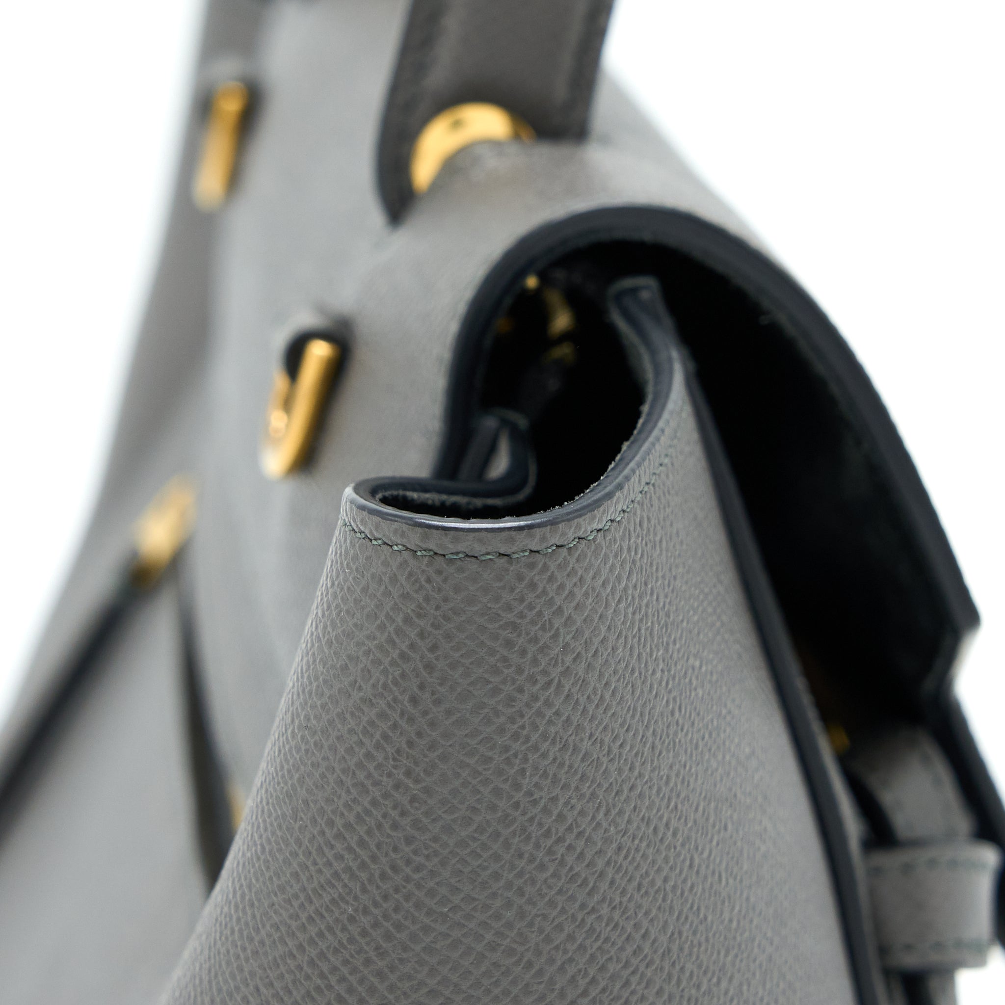 CELINE MINI BELT BAG GRAINED CALFSKIN GREY GHW