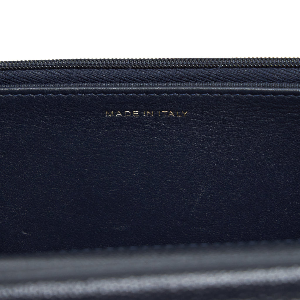 CHANEL CLASSIC WALLET ON CHAIN CAVIAR NAVY LGHW