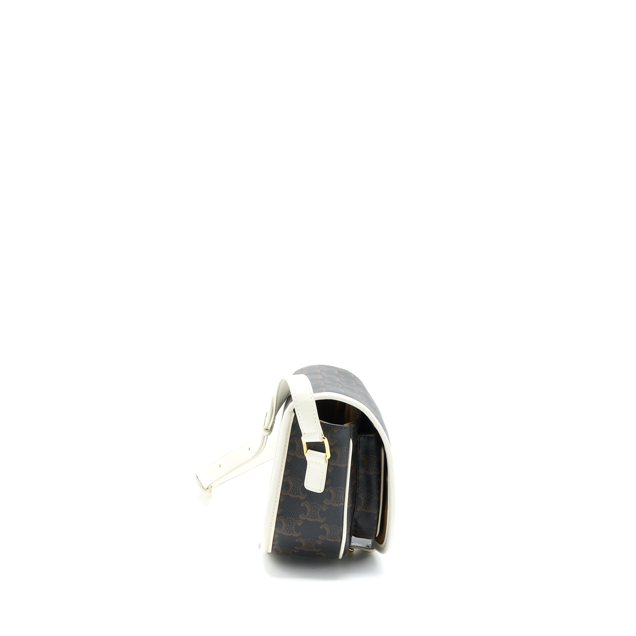 CELINE MEDIUM FOLCO BAG TRIOMPHE CANVAS/WHITE LGHW