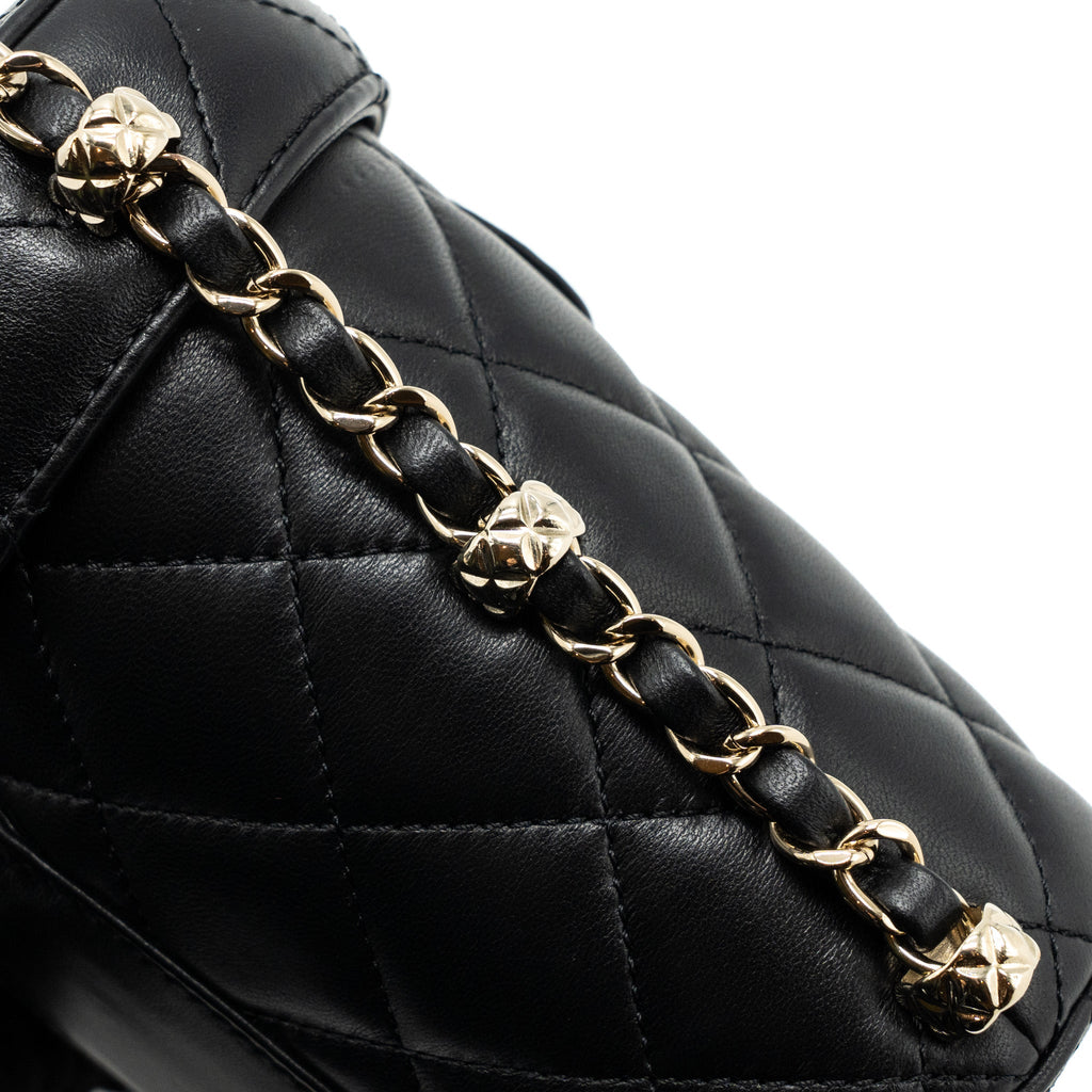 CHANEL VANITY WITH CHAIN LAMBSKIN BLACK LGHW(MICROCHIP)