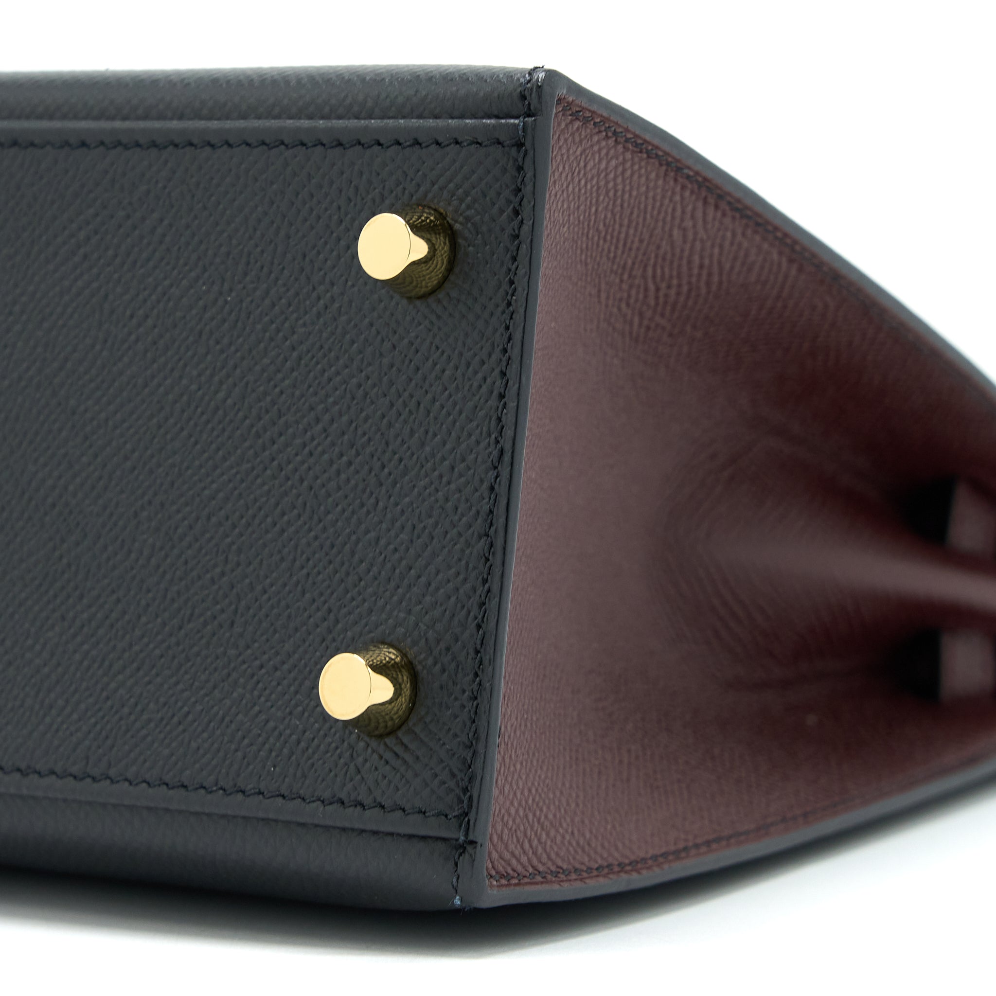 HERMES KELLY 25 SPECIAL ORDER EPSOM BLACK/ ROUGE H LGHW