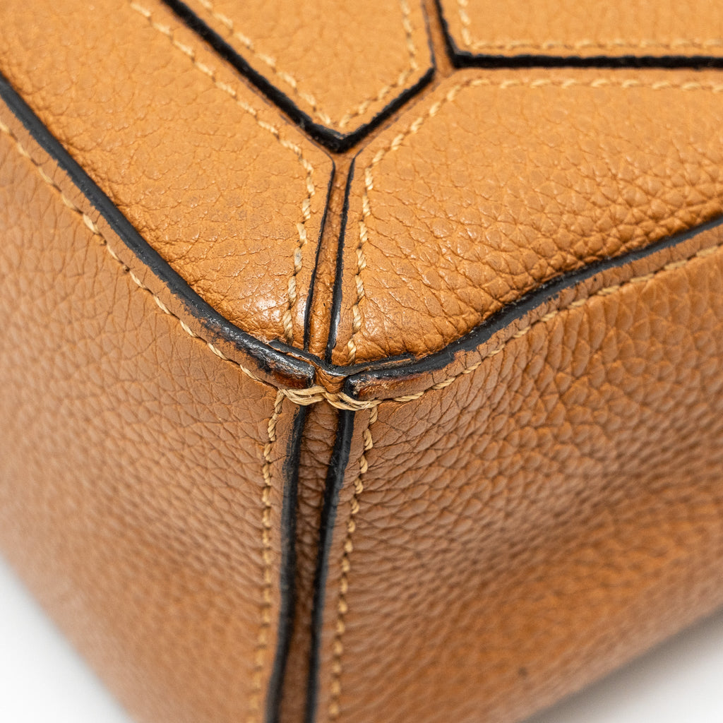 LOEWE MINI PUZZLE BAG CALFSKIN TAN GHW