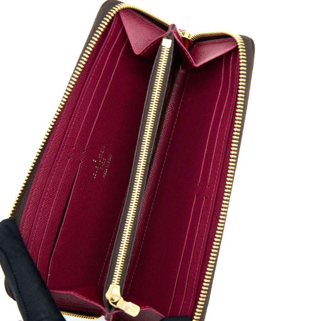 LOUIS VUITTON CLEMENCE LONG WALLET MONOGRAM CANVAS FUCHSIA GHW