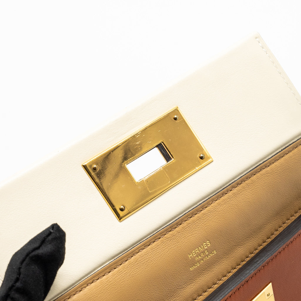 HERMES MINI 24/24 2424-21 BAG EVERCOLOR/SWIFT CHAI/NATA/CUIVRE GHW