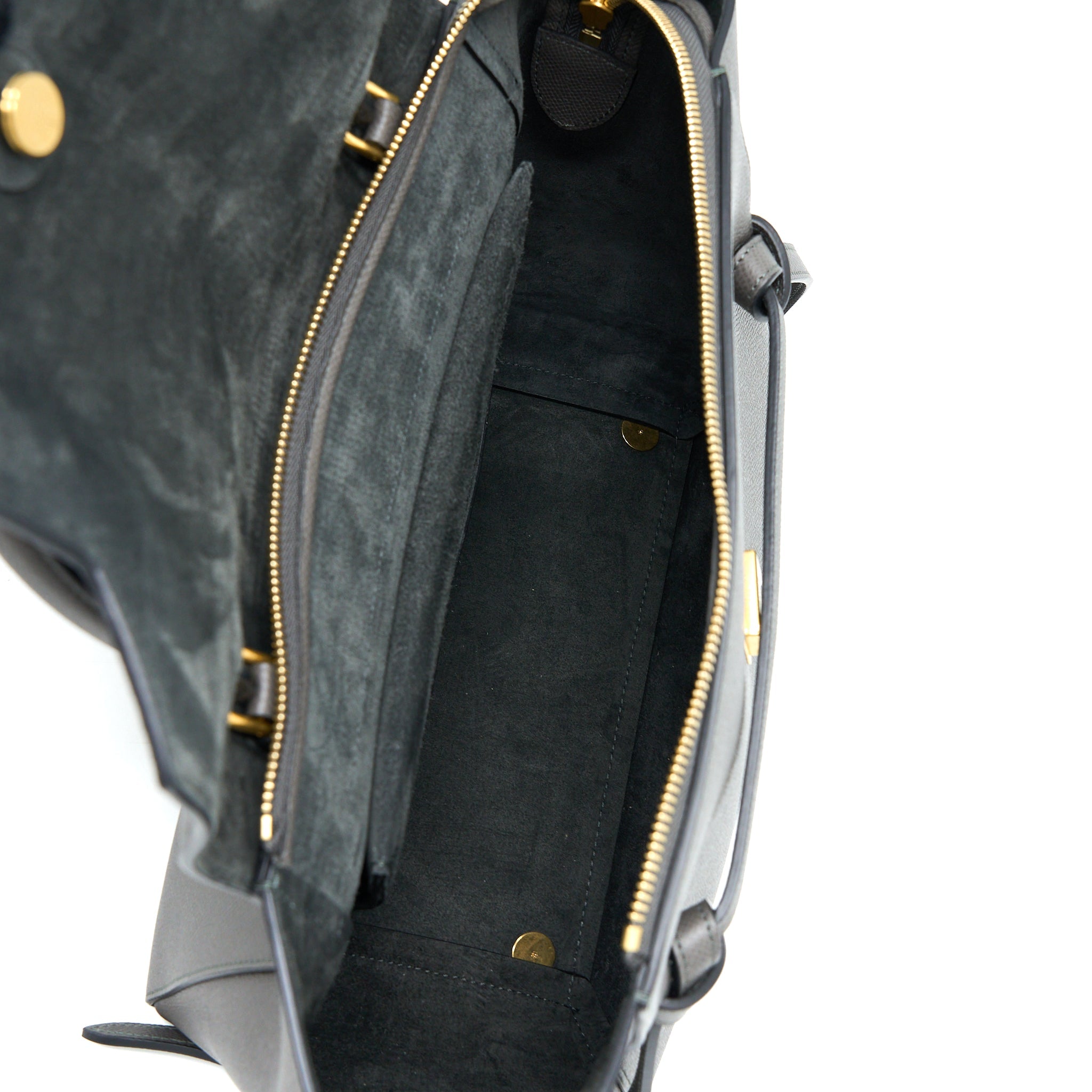 CELINE MINI BELT BAG GRAINED CALFSKIN GREY GHW