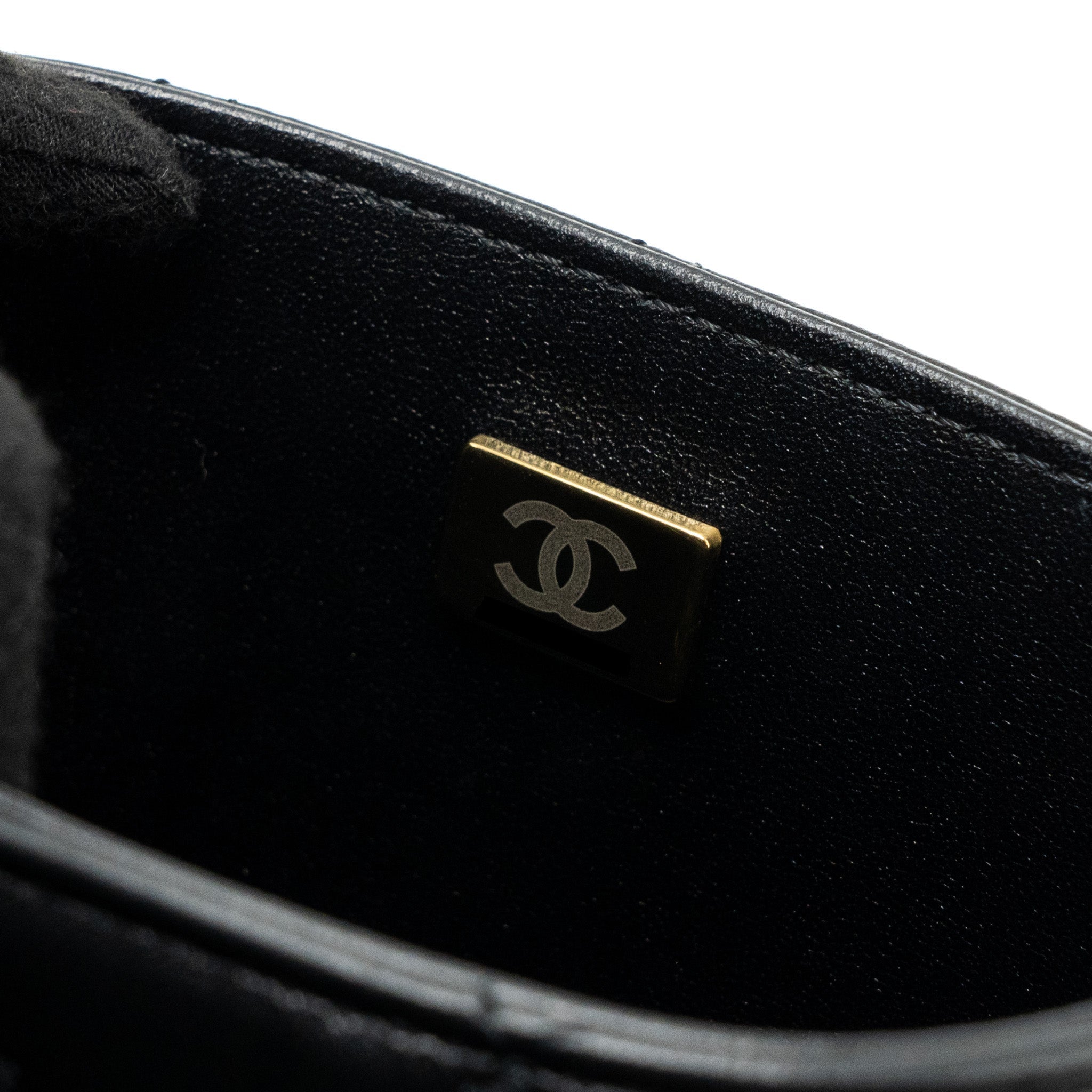 CHANEL VANITY WITH CHAIN LAMBSKIN BLACK LGHW(MICROCHIP)