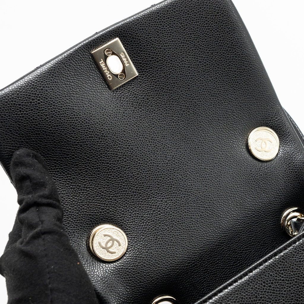 CHANEL 23K TRIPLE POCKET BACKPACK CAVIAR BLACK LGHW (MICROCHIP)