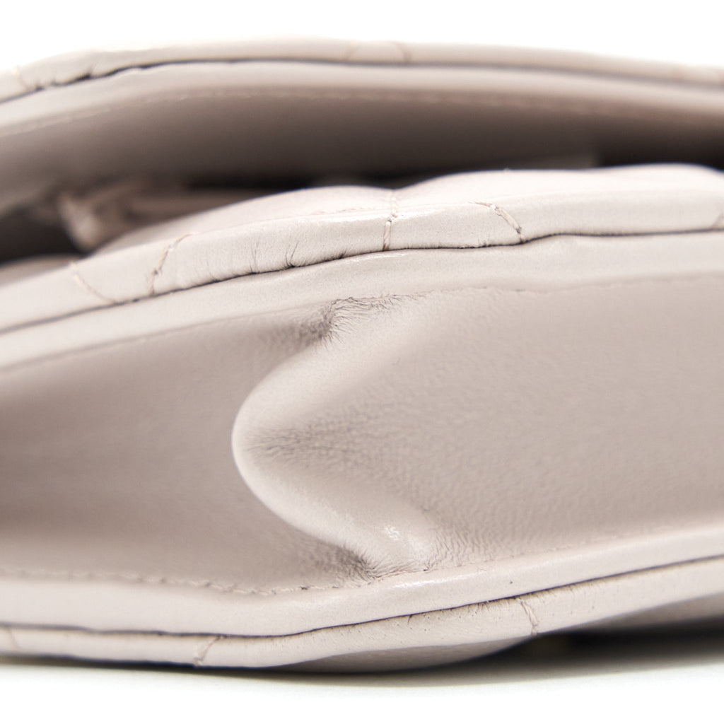 CHANEL PEARL CRUSH WALLET ON CHAIN LAMBSKIN LIALIC/LIGHT PURPLE BRUSHED GHW (MICROCHIP)