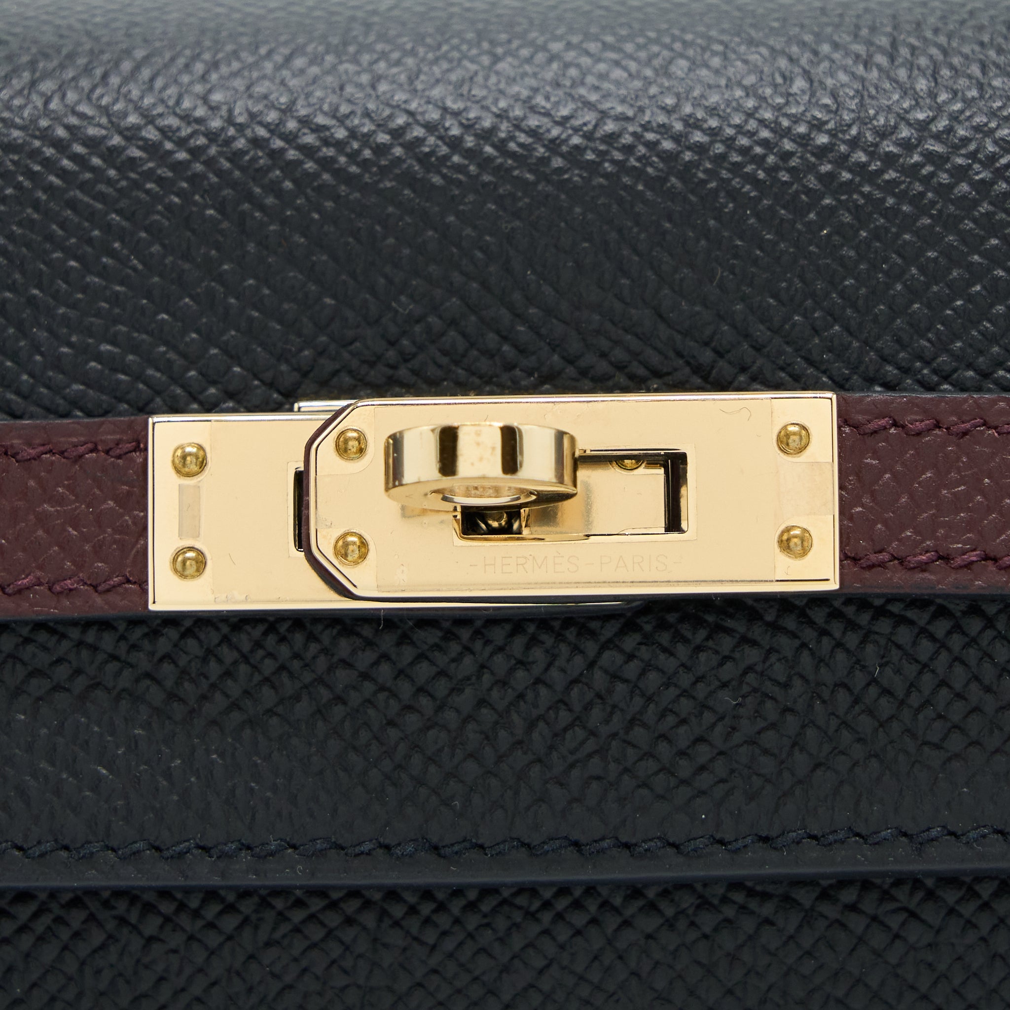 HERMES KELLY 25 SPECIAL ORDER EPSOM BLACK/ ROUGE H LGHW
