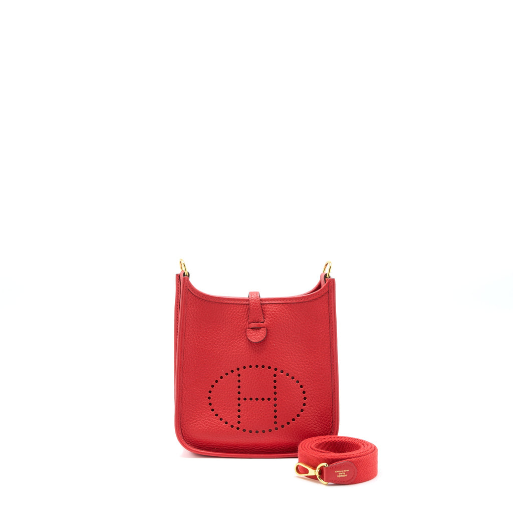 HERMES MINI EVELYNE CLEMENCE ROUGE DE COEUR GHW