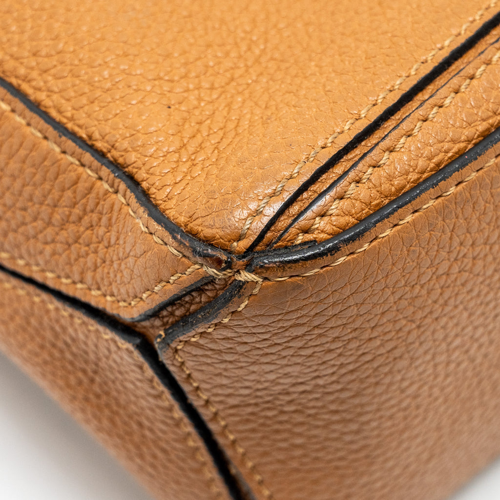 LOEWE MINI PUZZLE BAG CALFSKIN TAN GHW