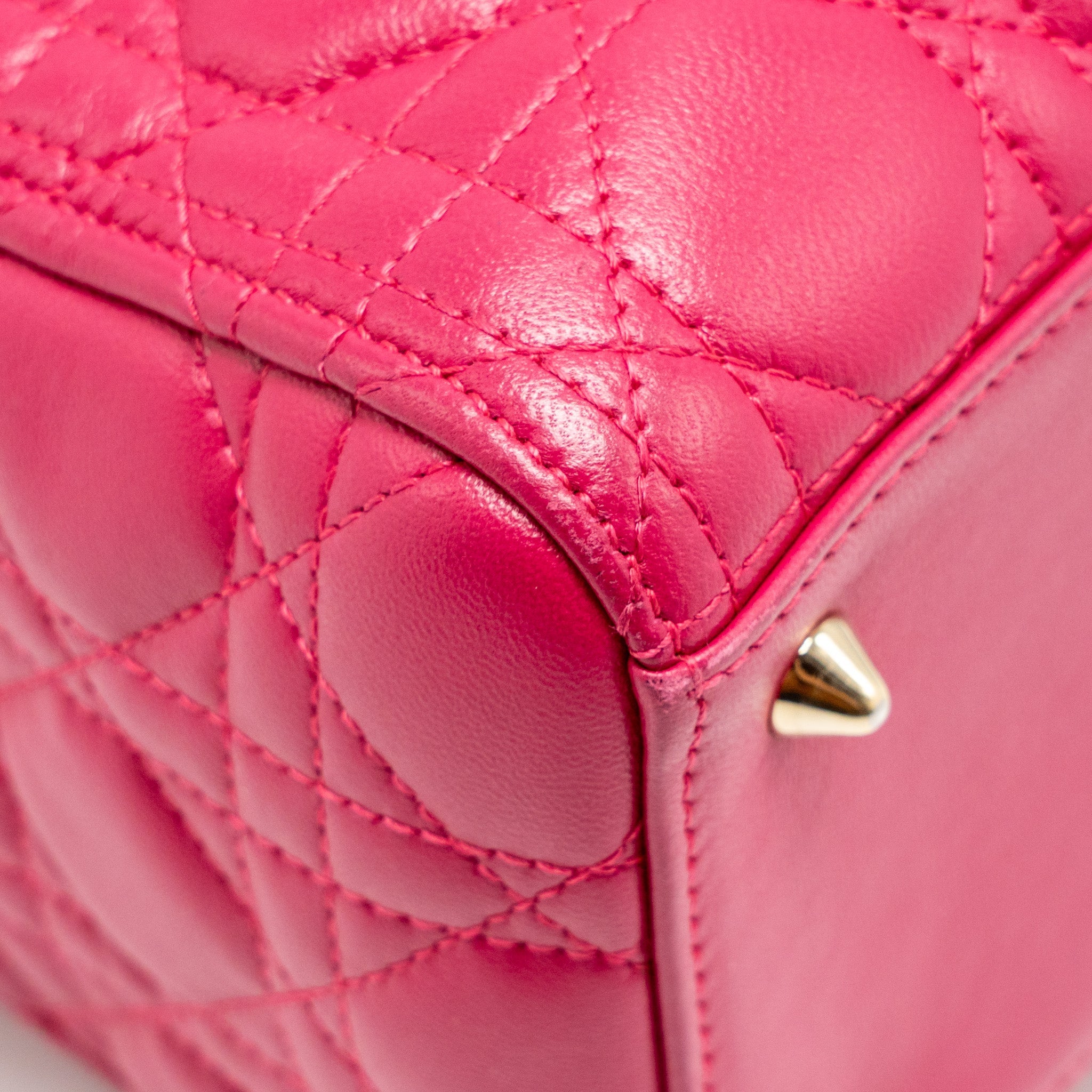 DIOR MEDIUM LADY DIOR LAMBSKIN PINK GHW