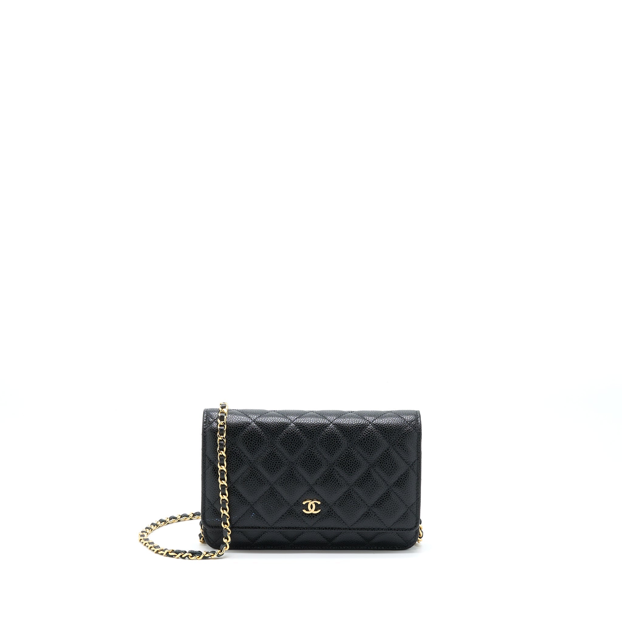 CHANEL CLASSIC WALLET ON CHAIN CAVIAR BLACK GHW