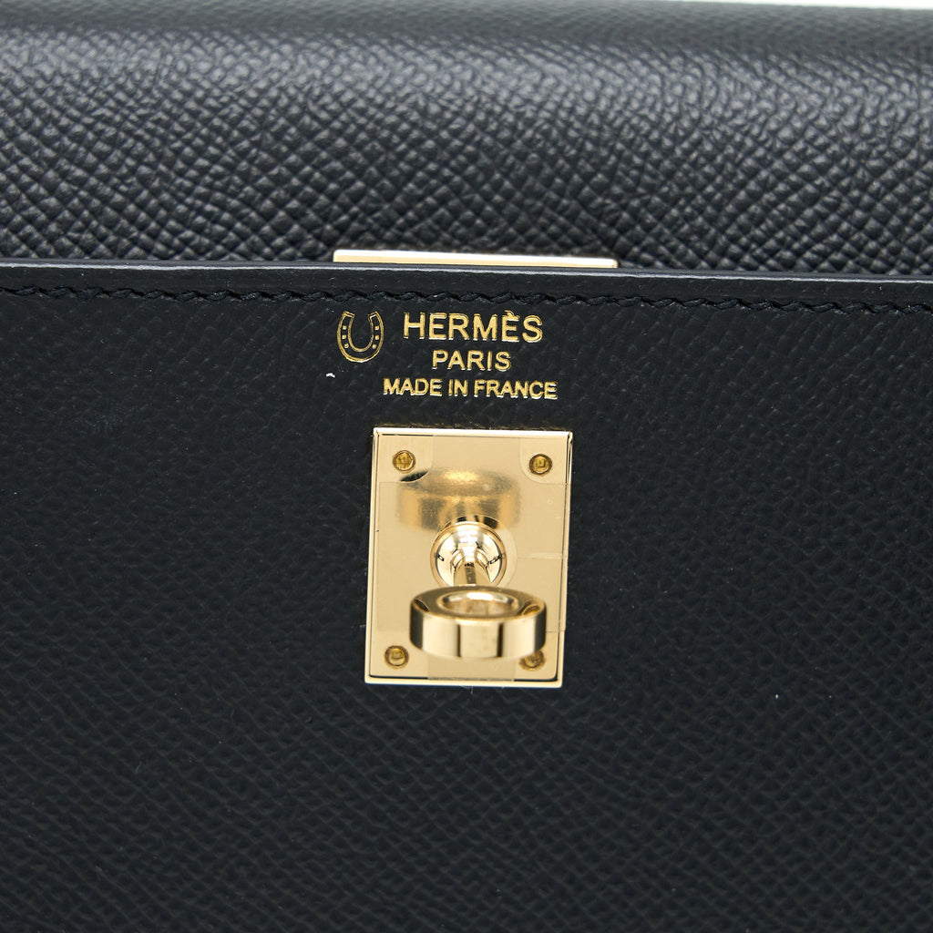 HERMES KELLY 25 SPECIAL ORDER EPSOM BLACK/ ROUGE H LGHW