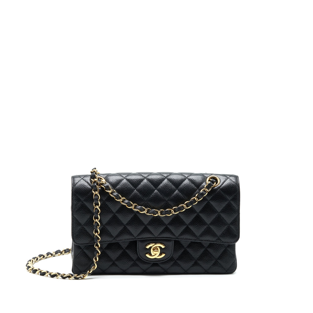 CHANEL CLASSIC DOUBLE FLAP MEDIUM BLACK CAVIAR GHW
