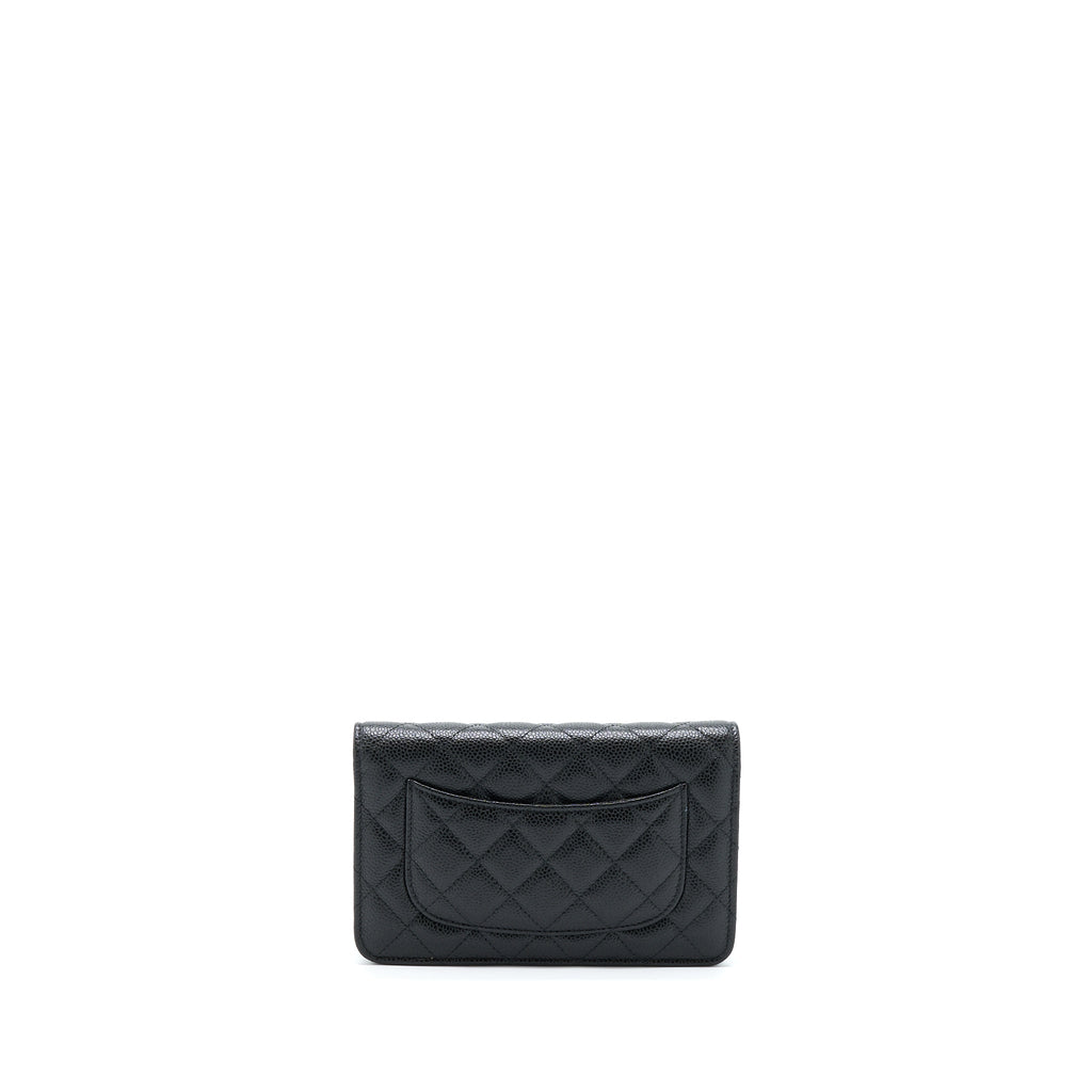 CHANEL CLASSIC WALLET ON CHAIN CAVIAR BLACK GHW