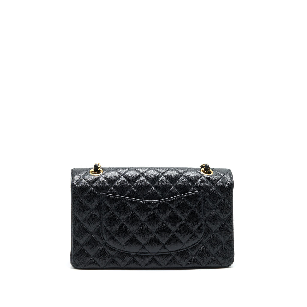 CHANEL CLASSIC DOUBLE FLAP MEDIUM BLACK CAVIAR GHW