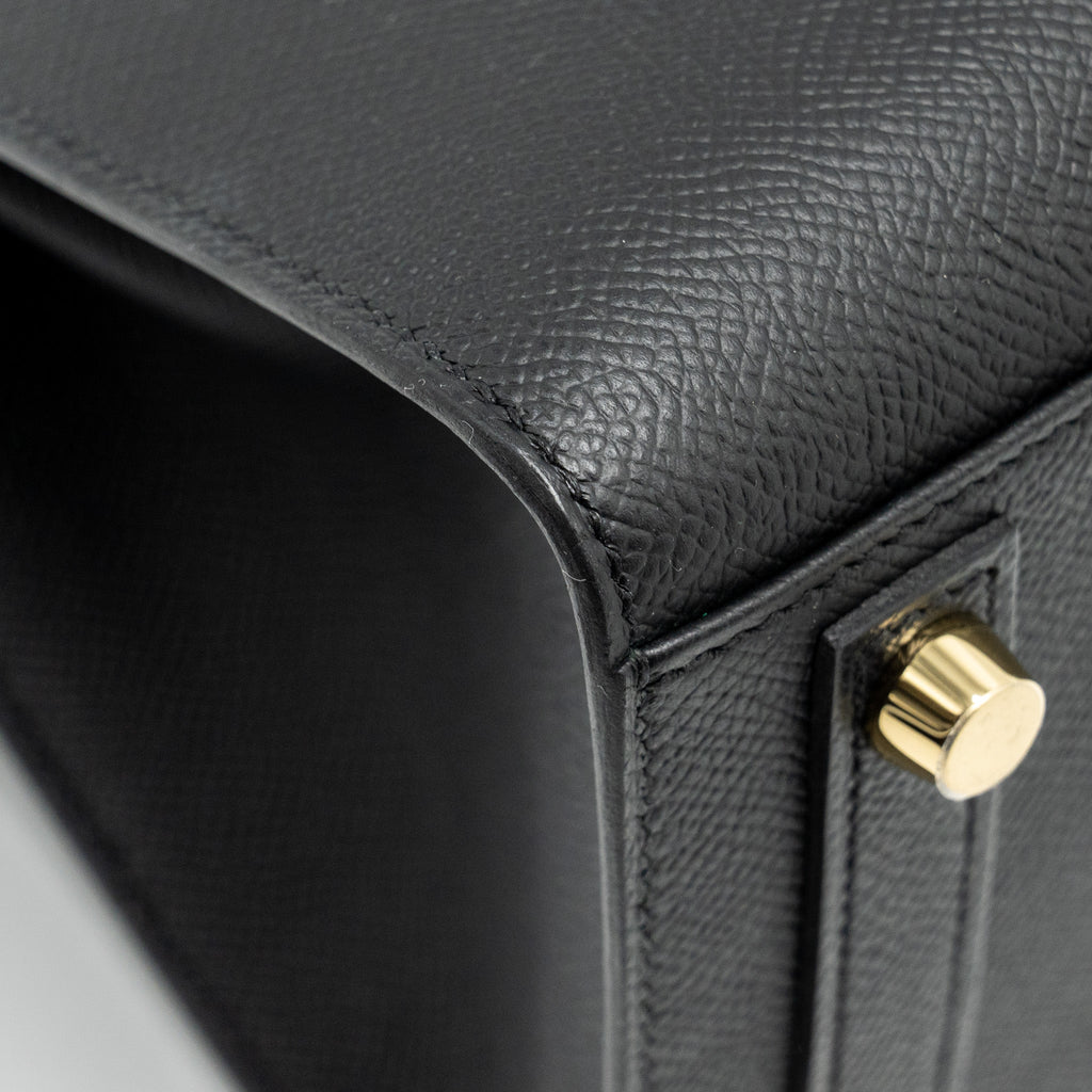 HERMES BIRKIN 25 SELLIER EPSOM BLACK GHW