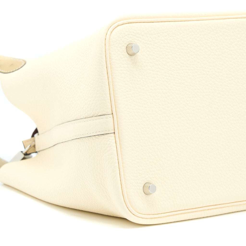 HERMES PICOTIN 22 LOCK TOUCH BAG CLEMENCE WITH OSTRICH HANDLE NATA/TRENCH SHW