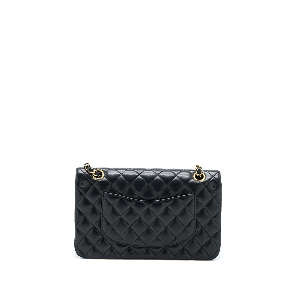 CHANEL MEDIUM CLASSIC DOUBLE FLAP BAG LAMBSKIN BLACK GHW