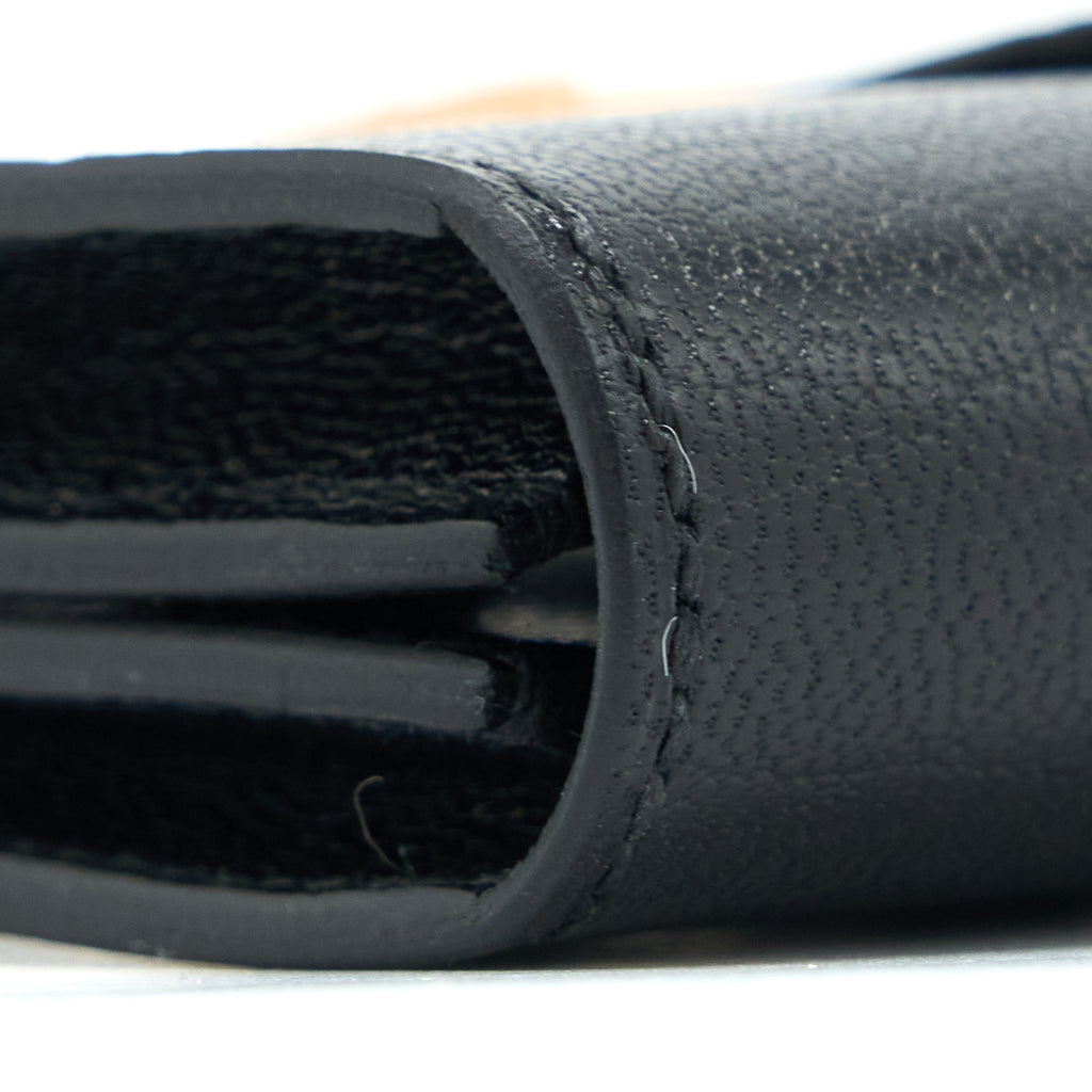 HERMES BEARN CARD HOLDER CHEVRE CHAMKILA BLACK RGHW