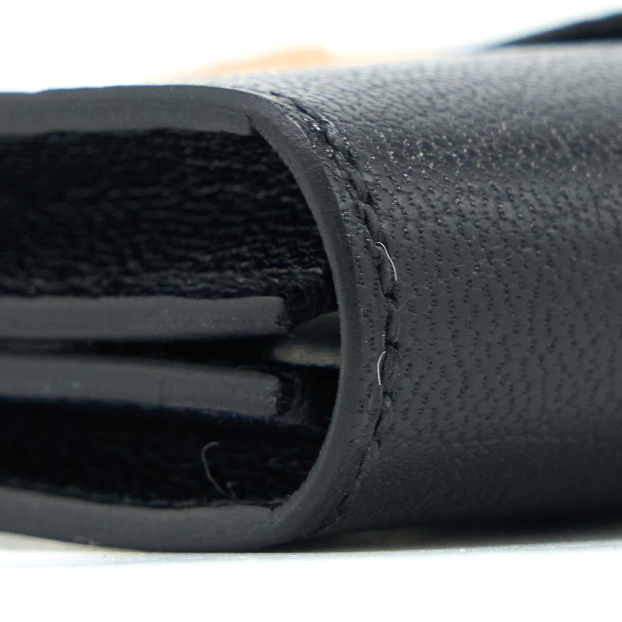 HERMES BEARN CARD HOLDER CHEVRE CHAMKILA BLACK RGHW